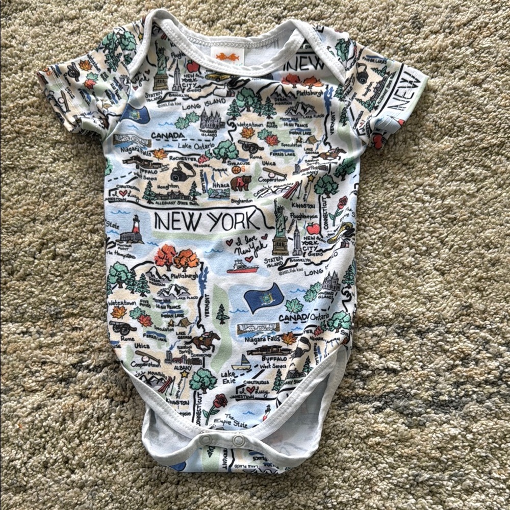NWOT New York Map Print Kids One Piece